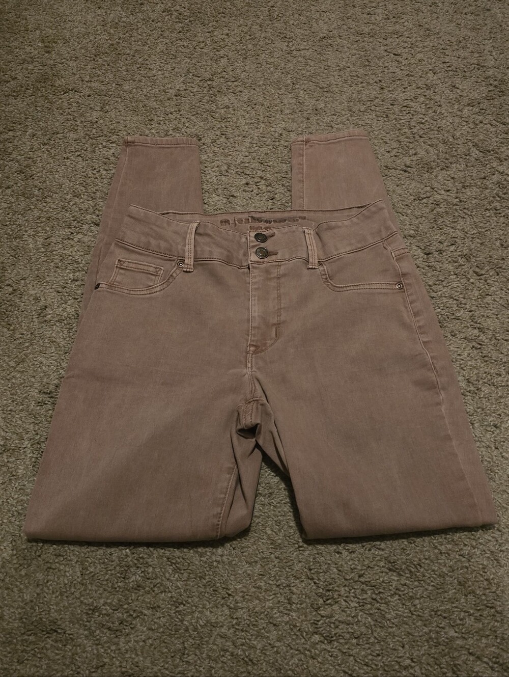 Small High Waisted Skinny Pants in Mauve/Dusty Pink - Picture 2 of 7